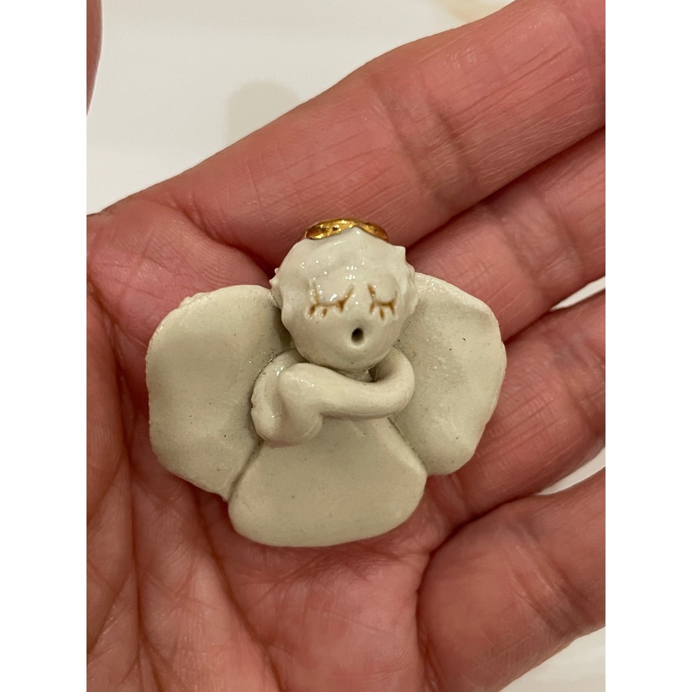 Mollie Hill Handmade Ceramic Angel Brooch Signal Mountain TN Studio Pottery Pin